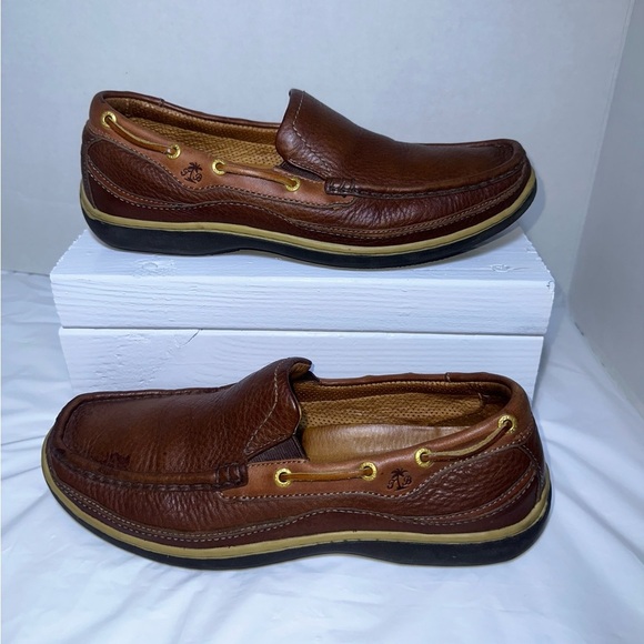 Tommy Bahama Brown Leather Men's Loafers - Picture 1 of 7